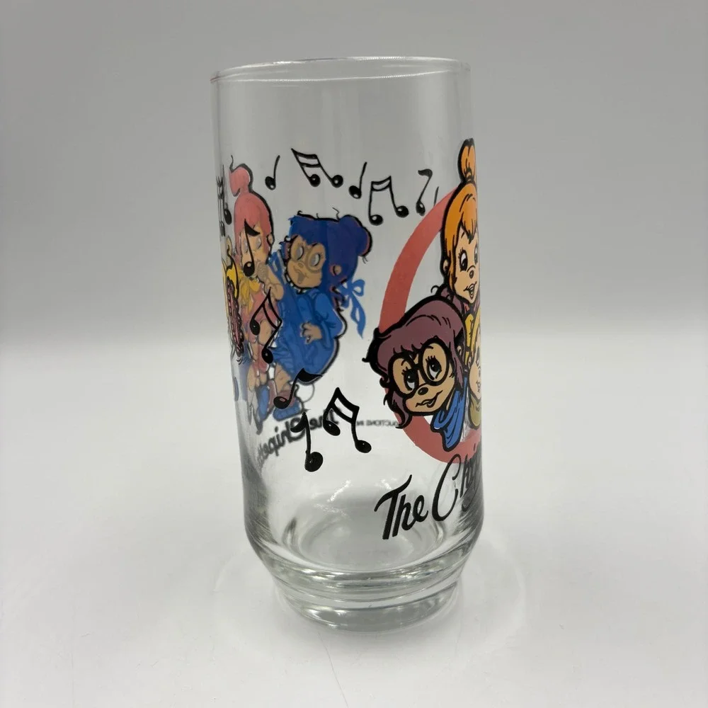 Karman/Ross The Chipettes Drinking Glass Clear Good 1985 Vintage Music